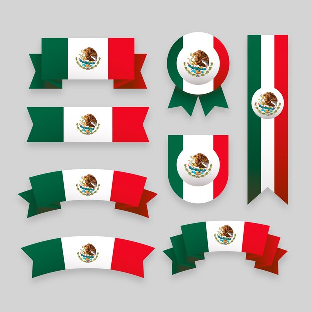 Colección de elementos de bandera degradado dia de la bandera