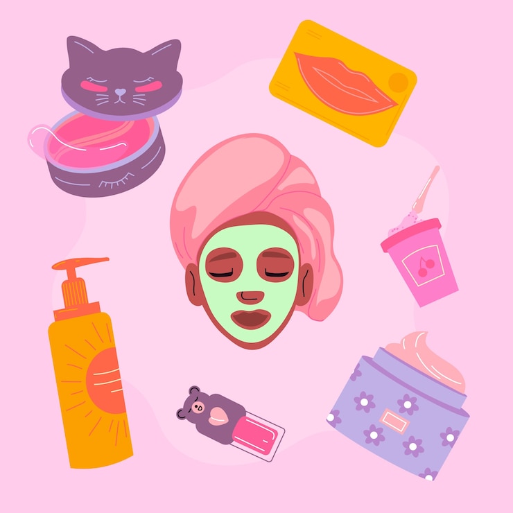 Vector gratuito colección de elementos de belleza coreanos dibujados a mano