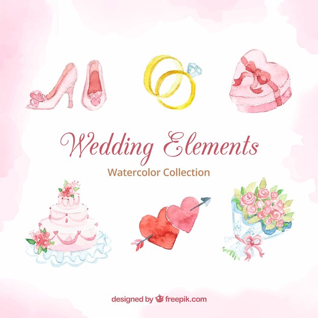 Colección de elementos para bodas