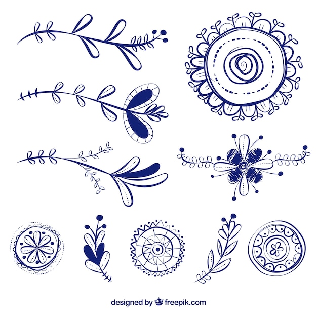 Vector gratuito colección de elementos boho con estilo hippie