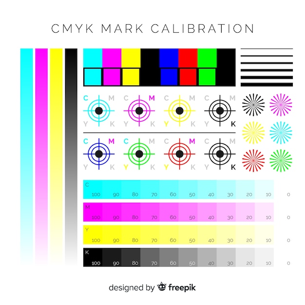 Colección de elementos de calibrado de cmyk