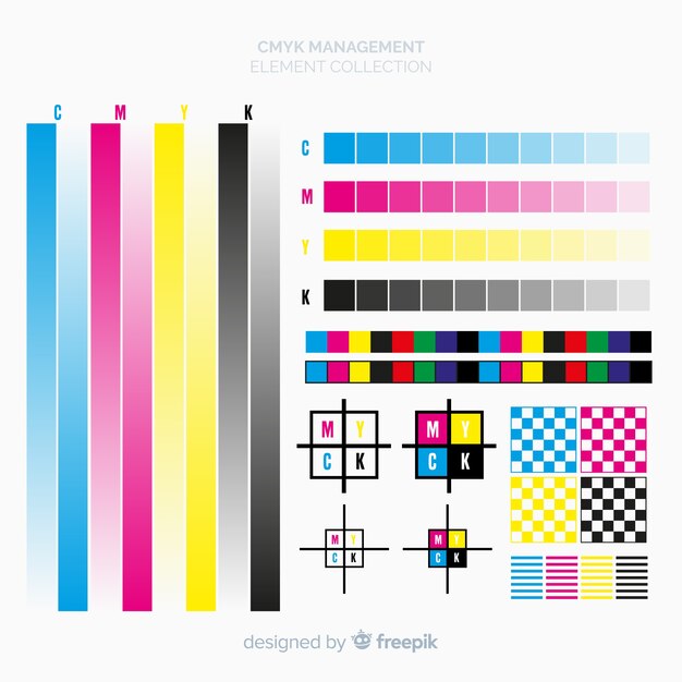 Colección de elementos de calibrado de cmyk