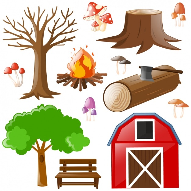 Vector gratuito colección de elementos de camping