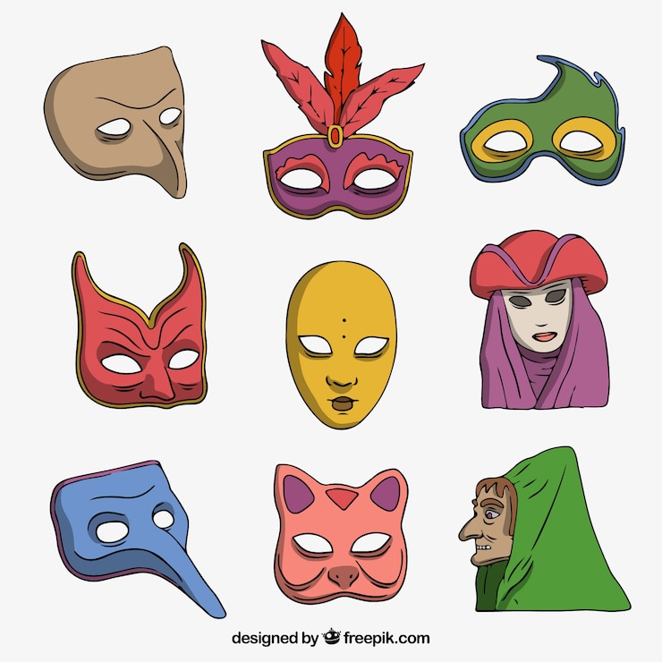 Vector gratuito colección de elementos de carnaval dibujados a mano