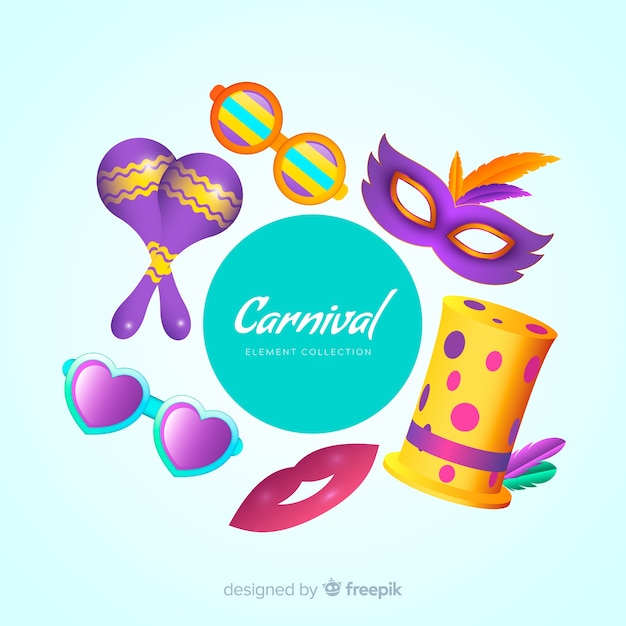 Vector gratuito colección de elementos de carnaval