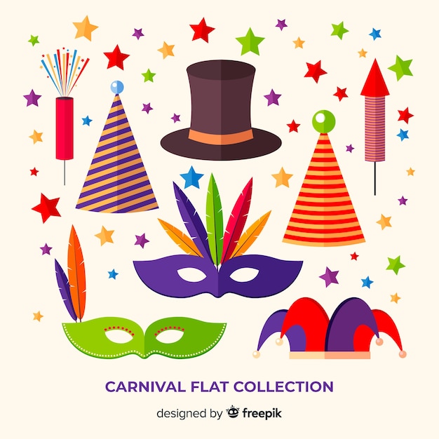 Vector gratuito colección de elementos de carnaval