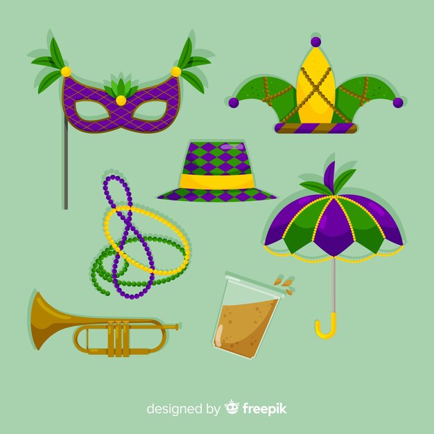 Colección elementos carnaval