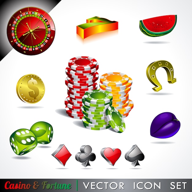 Vector gratuito colección de elementos de casino