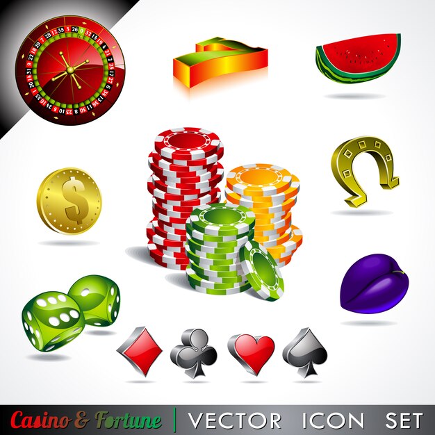 Colección de elementos de casino