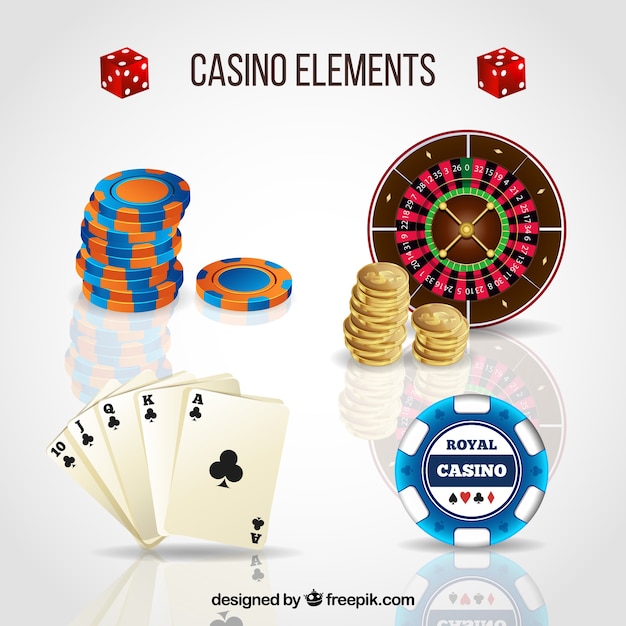 Vector gratuito colección de elementos de casino