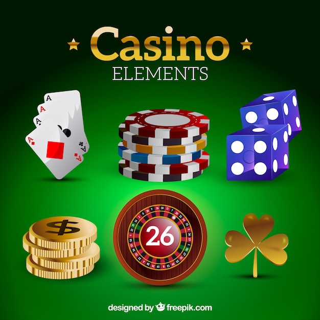 Vector gratuito colección de elementos de casino