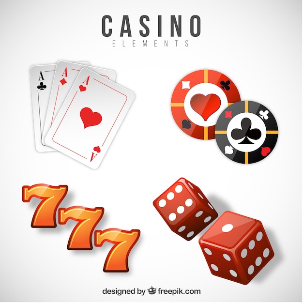 Vector gratuito colección de elementos de casino