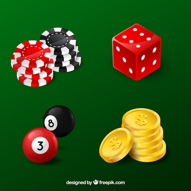 Vector gratuito colección de elementos de casino