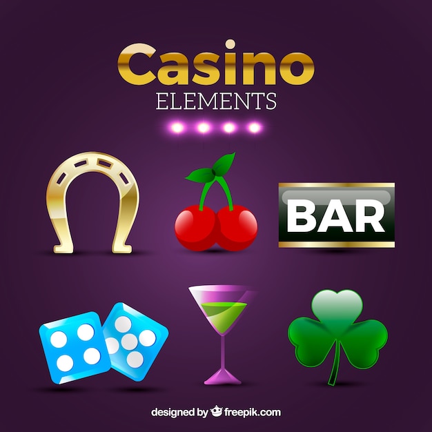 Vector gratuito colección de elementos de casino