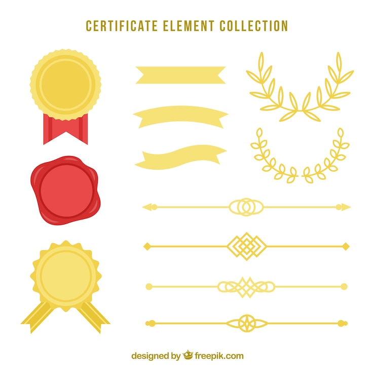 Vector gratuito colección de elementos de certificado