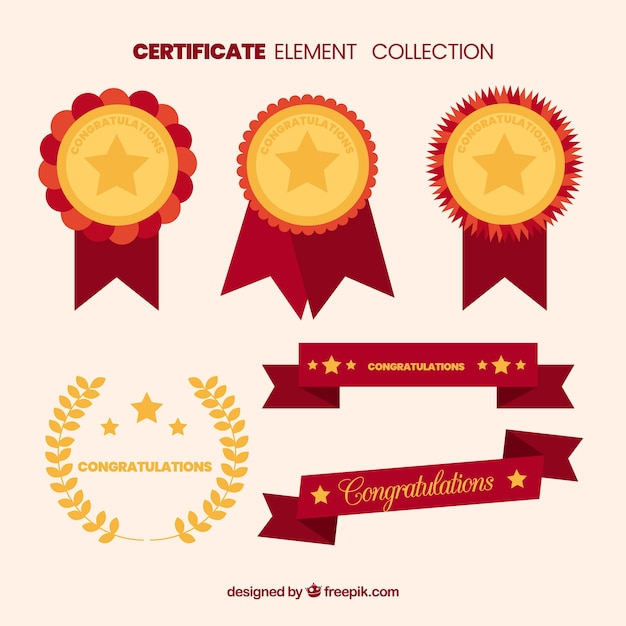 Vector gratuito colección de elementos de certificado