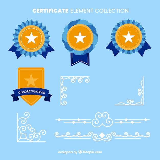 Vector gratuito colección de elementos de certificado