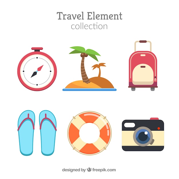 Colección de elementos de ciudad en estilo plano