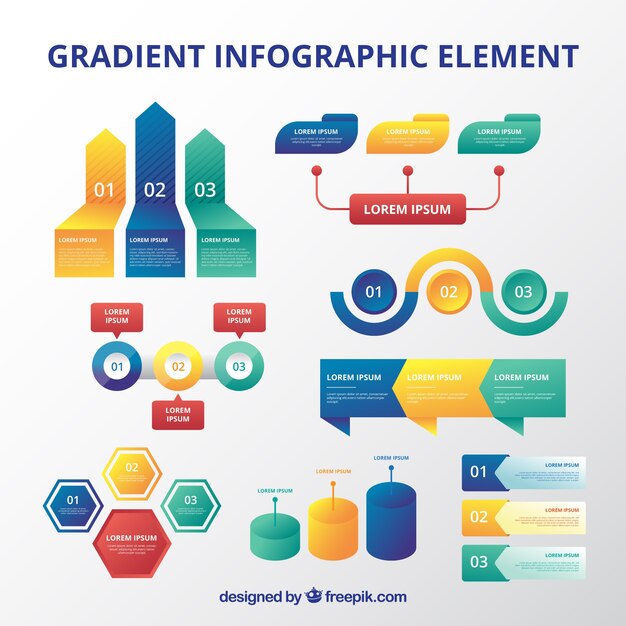 Colección de elementos coloridos de infografía 