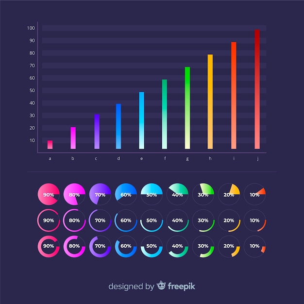 Colección elementos coloridos infografía