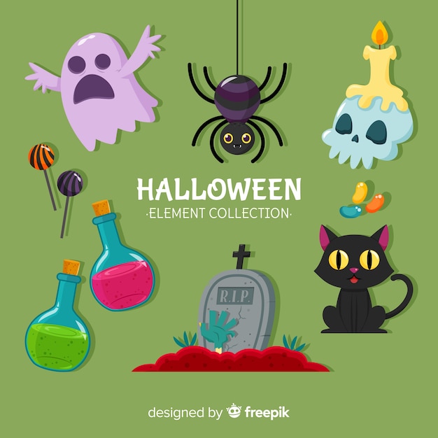 Colección de elementos creativos de halloween