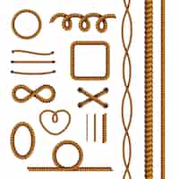 Vector gratuito colección de elementos decorativos de cuerda