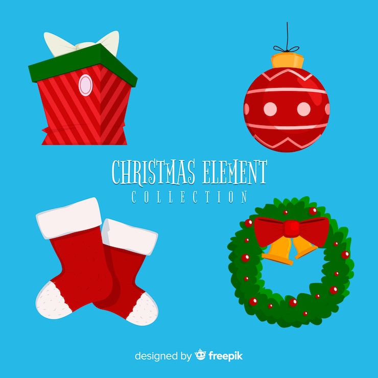 Vector gratuito colección de elementos decorativos de navidad
