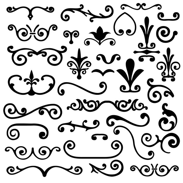 Colección de elementos decorativos