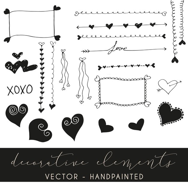 Colección de elementos decorativos