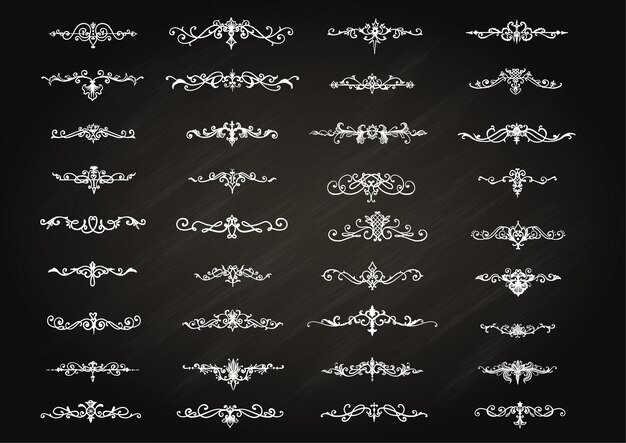 Colección de elementos decorativos