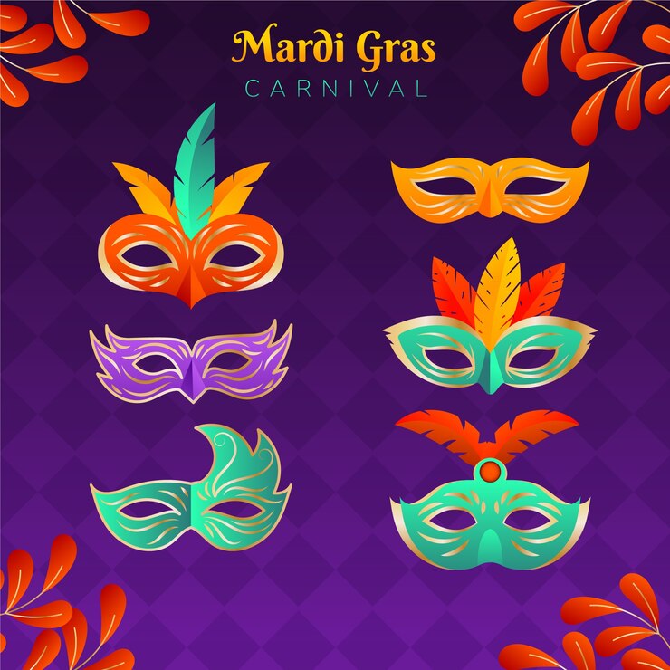 Vector gratuito colección de elementos degradados para el festival mardi gras.