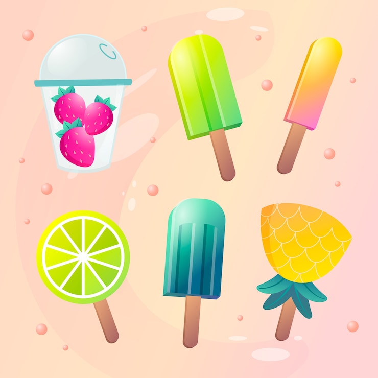 Vector gratuito colección de elementos degradados de verano.