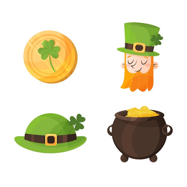 Colección de elementos del día de San Patricio dibujado a mano