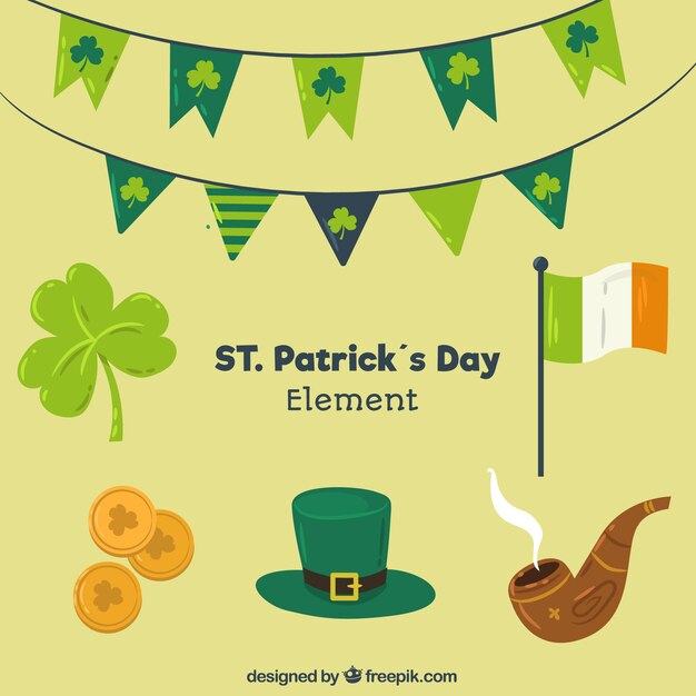 Colección de elementos del día de san patricio