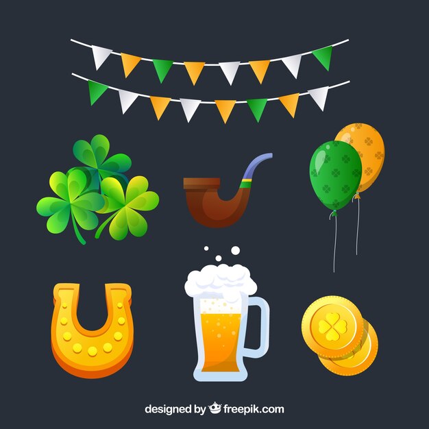 Colección de elementos del día de san patricio