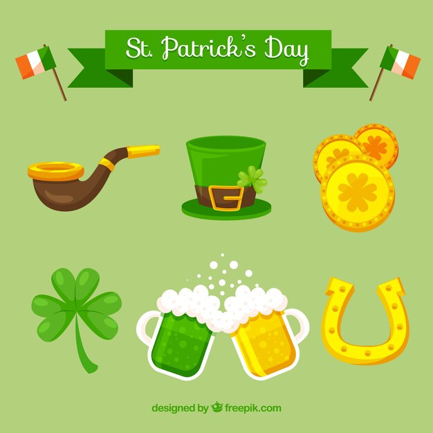 Colección de elementos del día de san patricio