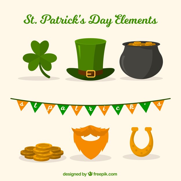 Colección de elementos del día de san patricio