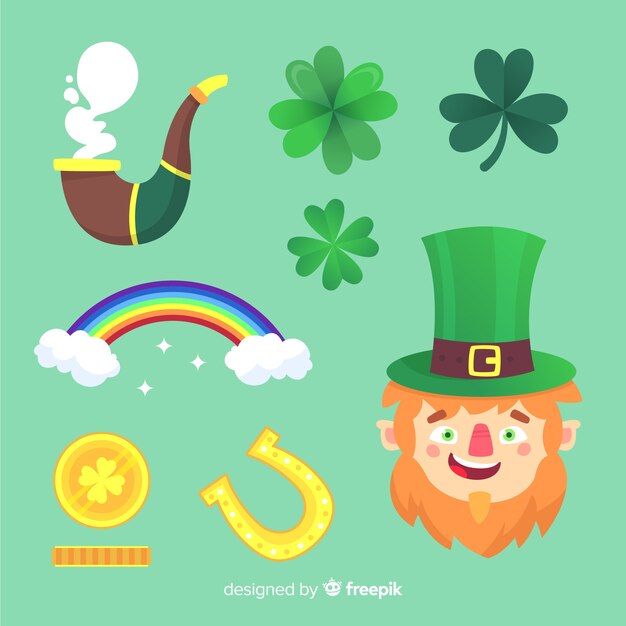 Colección de elementos del día de san patricio