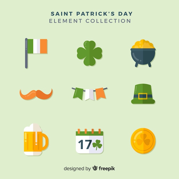 Colección de elementos del día de san patricio