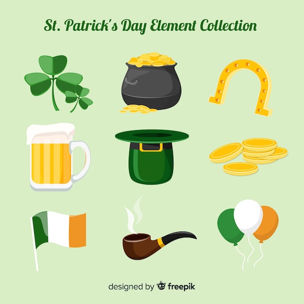 Colección de elementos del día de san patricio