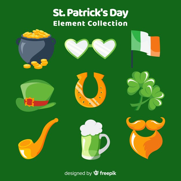 Colección de elementos del día de san patricio