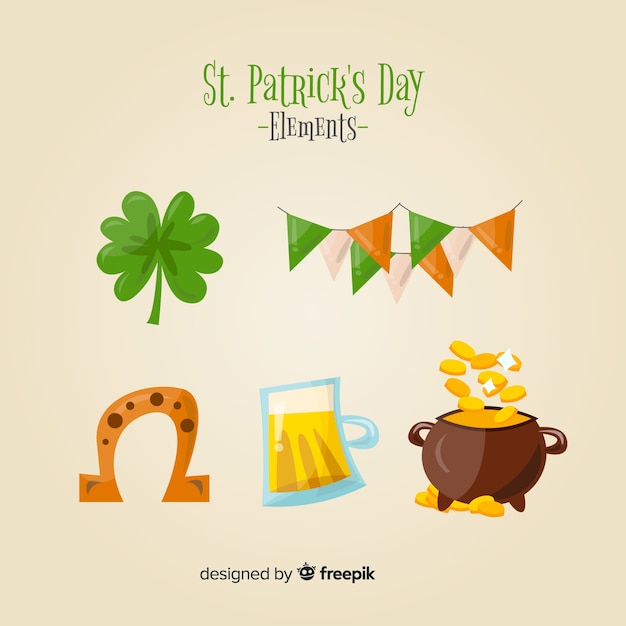 Colección de elementos del día de san patricio