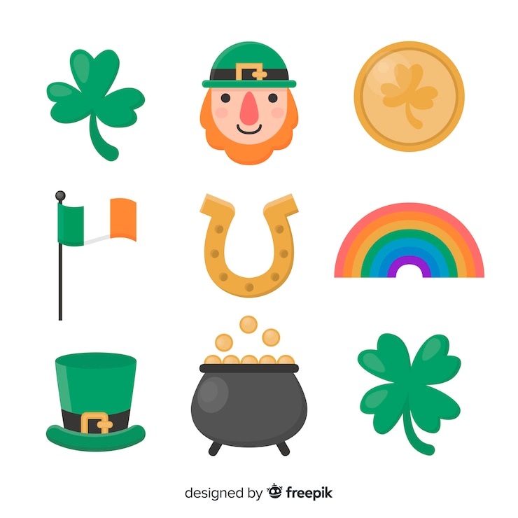 Vector gratuito colección de elementos del día de san patricio