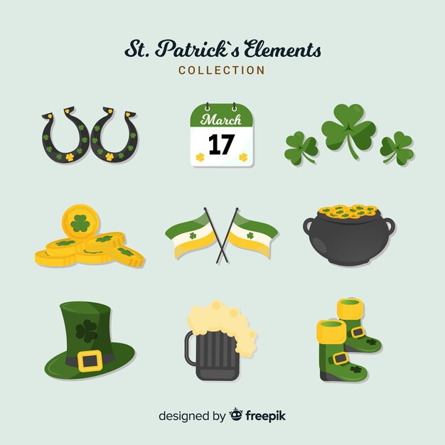 Colección de elementos del día de san patricio