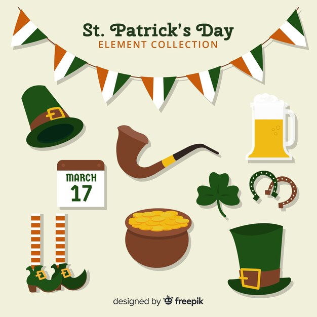 Colección de elementos del día de san patricio