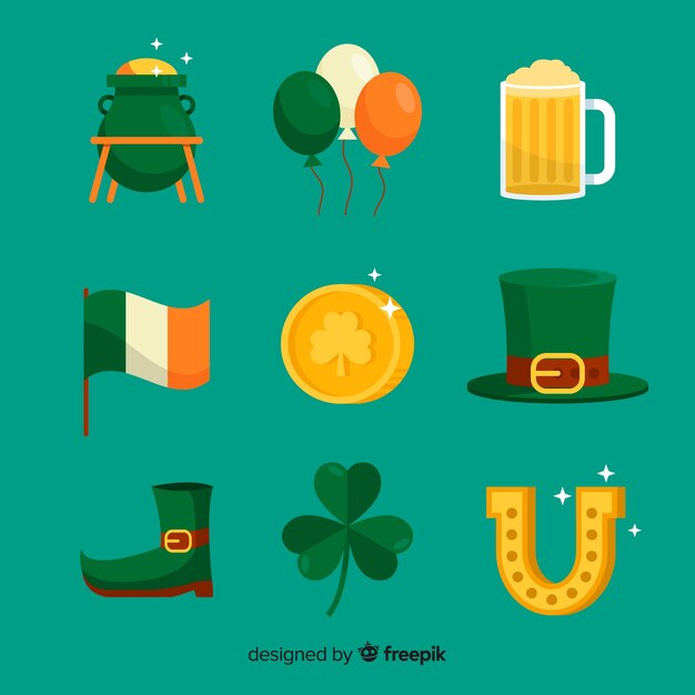 Colección de elementos del día de san patricio