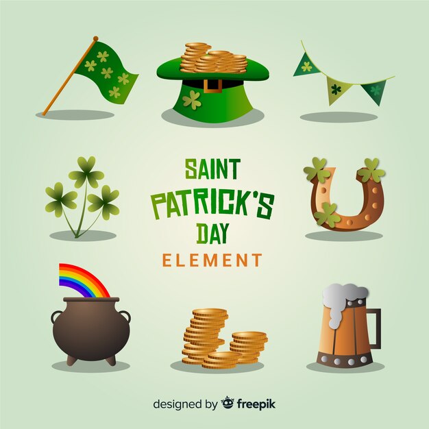 Colección de elementos del día de san patricio
