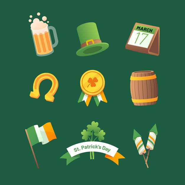Colección de elementos del día de san patricio