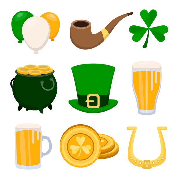 Colección de elementos del día de san patricio