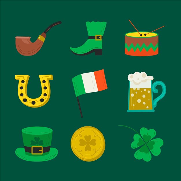 Colección de elementos del día de san patricio